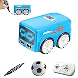 Magic Follows Line Car, 2026 New Magic Mini Rc Bus, Car that Follows Drawn Lines, Automatic Avoidance Patrol Lines Driving Desktop Toy Cars Expression Light Adjustment (Blue)