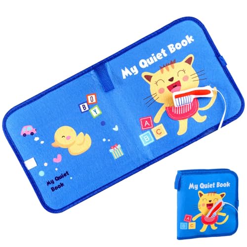 Soft Cloth Activity Book, Sensory Books for Infants, Baby Teething Toys Book, Educational Cloth Baby Books, Travel Baby Crinkle 