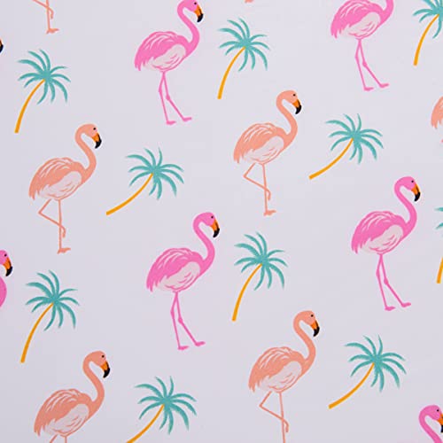 Image of Elegant Comfort Ultra-Soft Double Brushed 4-Piece Microfiber Sheet Set Beautiful Tropical Patterns, and Vibrant Solid Colors, Luxury, All-Season Bed Sheet Set - Flamingo, Twin