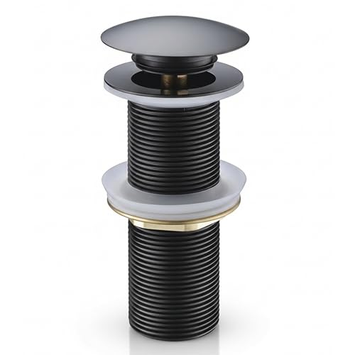 Image of BASSINO Premium 6 Inch Brass Waste Coupling /Washbasin Drainer /Rust-Proof Pop-Up for Basin /Drain Stopper for Tabletop, Wall-Mount & Pedestal Wash Basins(Matt Grey)