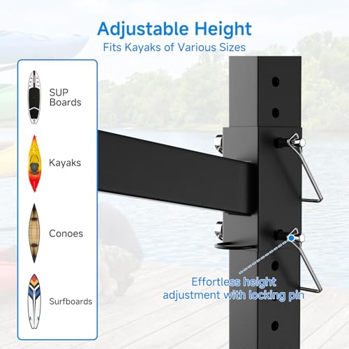 MOPHOTO Kayak Storage Rack, 4-Tier Heavy Duty Kayak Rack for Dock, Space-Saving Multi-Kayak Holder for Kayaks, Canoes, Surfboards & Paddleboards - Thumbnail 4