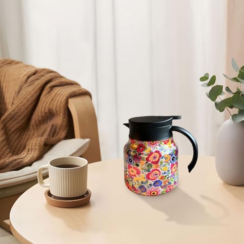 Jarra de café aislada con patrón floral de 800 ml para servir en tu mesa 3