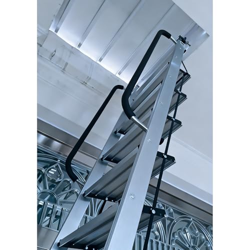 Escaleras para Áticos Escalera de Ático Plegable para Trampilla de Techo, Escaleras de Loft de Aluminio con Pasamanos Dobles y Pedales Antideslizantes, Escalera Plegable(2.75 m/9 ft-9 Steps)