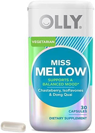 OLLY Miss Mellow Capsules, Hormone Balance and Mood Support, Vegan Capsules, Supplement for Women - 30 Count