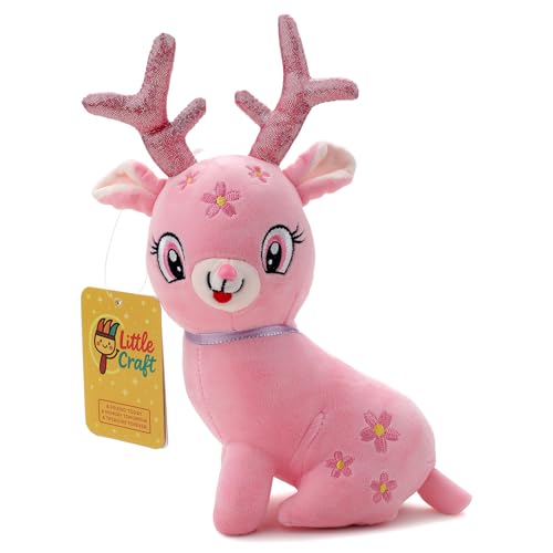 Image of Soft Pink Deer Plush Toy for Kids Stuffed Soft Toy with Cute Hug-Friendly Plush for Babies, Toddlers & Children Safe, Lightweight & Easy to Clean (35CM)