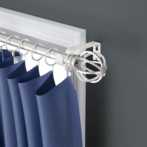 6 Stück Gardinenstange Halterung, Metall Gardinen Halterung, Verstellbare Gardinenstangenhalter mit Schrauben, Wandhalterung Curtain Rod Holder für Hause Büro (weiß)