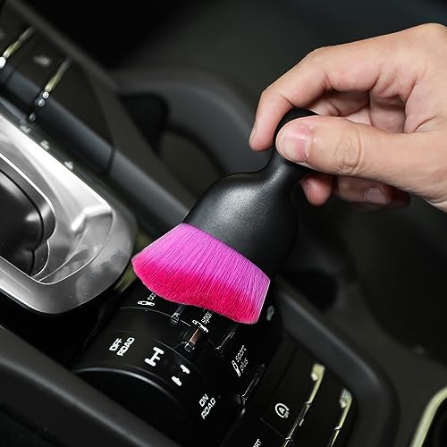 Image of AOCISKA Car Interior Detailing Brush,Soft Bristle Cleaning Brush Car Detailing Brush Dusting Brush,Car Interior Cleaning Tool,Auto Detail Brush Car Dash Duster Brush (Black&Double Purple)