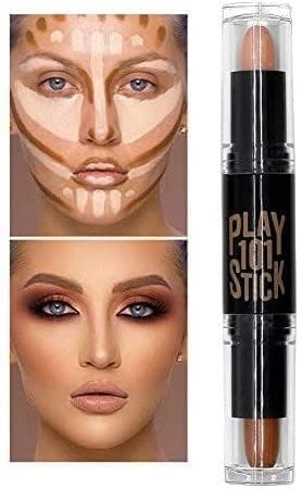 2 in 1 Beauty Contour Stick with Contouring Shade and Highlighter Easy-to-Blend Formula for a Defined and Chiseled Look Dual-Ended Contour Light Medium Stick-2024