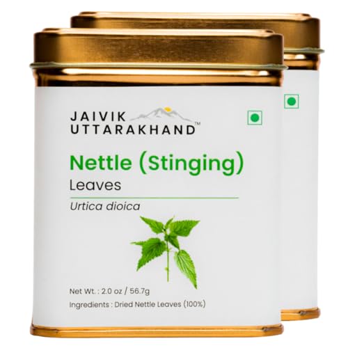 Image of Jaivik Uttarakhand - Nettle Leaves Tea (113.4 g), Nutrient-Rich Herbal Infusion, Loose Leaf for Chai Lovers Across India, Pack of 2 Tin Box