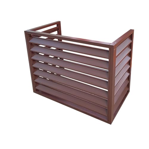 Witriolik aluminum air conditioning screen Brown No Top L120*W70*H150(5P) outdoor condenser protective cover air conditioning covers outdoor heat pump cover aluminum air conditioner fence