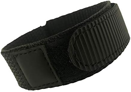 Tech Swiss Watch Band Nylon One Piece Wrap Sport Strap Black Adjustable Hook and Loop 20mm