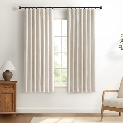 DEFYNEE 100% Blackout Curtains for Bedroom, 2 Panel Set, The