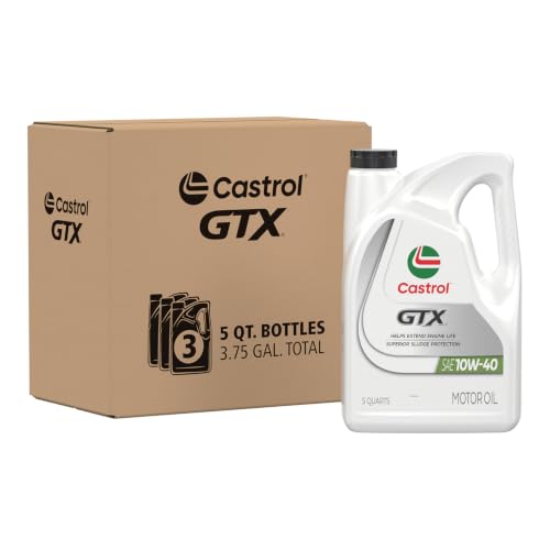 Castrol GTX 10W-40 Conventional Motor Oil, 5 Quarts, Pack of 3