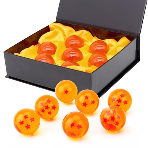 JurciCat 7 Piezas Bola Dragon Anime Decoración 4.3cm Dragón Crystal Bolas con Caja...