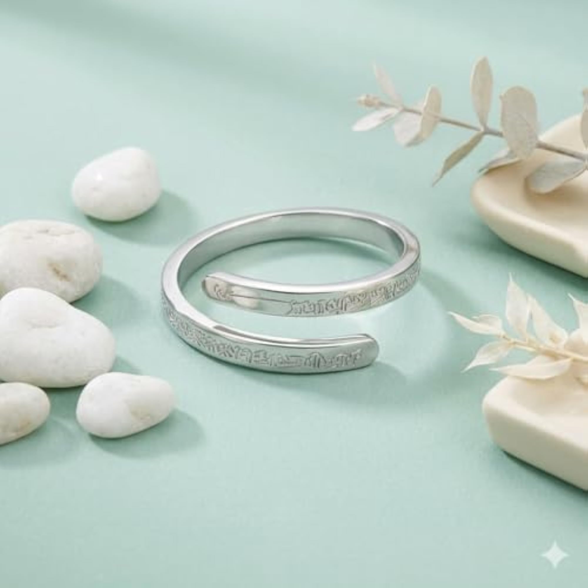 Silver Plated Adjustable Open Ring, Minimalist Wrap Band