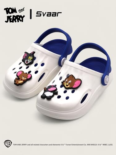 Image of SVAAR x Tom & Jerry Slingback Clog Shoes for Boys & Girls || Indoor & Outdoor Sandals Clogs for Kids with 4 Tom & Jerry Charms
