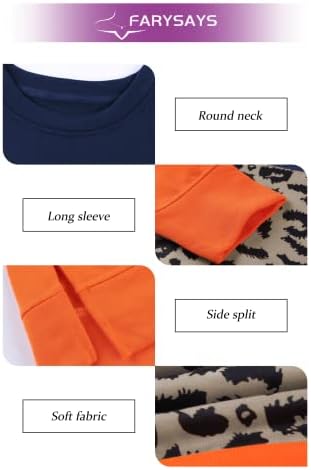 FARYSAYS Women's Casual Crewneck Sweatshirt Long Sleeve Loose Side Split Pullover Tops 5 FARYSAYS Women's Casual Crewneck Sweatshirt Long Sleeve Loose Side Split Pullover Tops