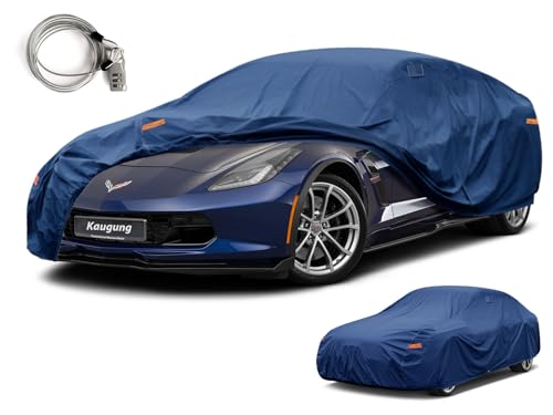 Image of Kaugung Custom Fit Car Cover for Chevrolet Chevy Corvette C8 C7 C6 C5 C4 C3 C2, Waterproof All Weather Outdoor Protection, Breathable Coupe & Convertible
