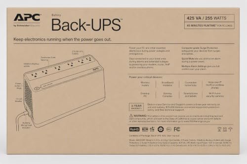 APC BE425M UPS Battery Backup and Surge Protector for Small Electronics - image 6