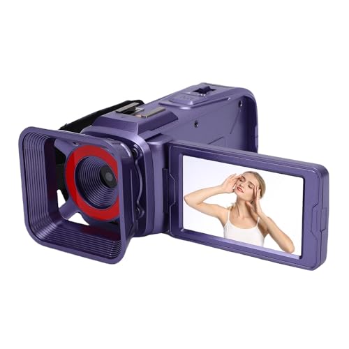 Generic 4K ビデオカメラ ビデオカメラ、WiFi 64MP Vlogging カメラ、18X デジタル ズーム & 3 インチ 270 度回転スクリーン、デジタル ズーム レコーダー サポート 32GB SD カード (紫)