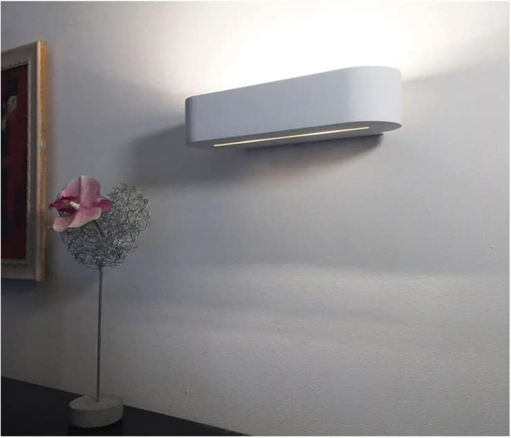 Applique da parete in gesso attacco R7S lampada lineare ovale luce verso l'alto design moderno bianco verniciabili