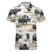JOJOART Buffalo Grass Cute Men Polo Shirts Short Sleeve Casual Wear Dry Fit Athletic Workout Tops for Running Golf Tennis 2XL