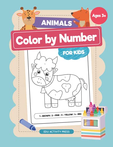 Animals Color by Number for Kids: A Coloring Book with Animals from Forest, Jungle, Oceans for Kids Ages 3-10