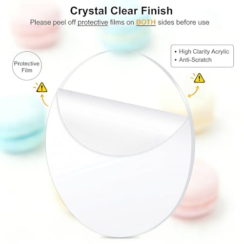 Image of 50 Pieces 1 /8 inch Clear Circle Acrylic Sheet, 1.5 Inch Diameter Plexiglass Sheet, Round for Cake Discs, Plexiglass Table Top, Acrylic Backdrops and DIY Display Projects Craft