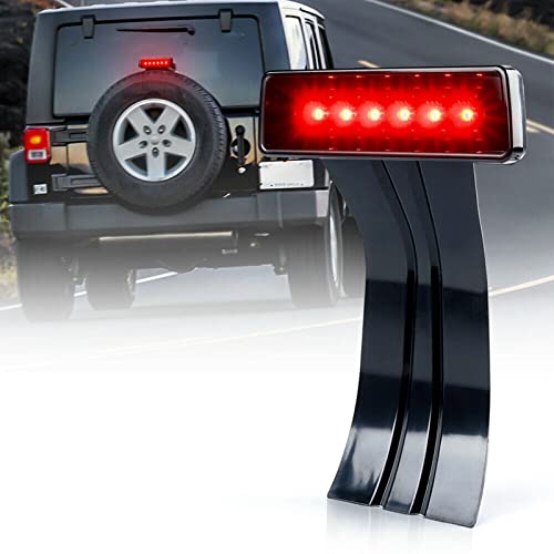 1 Paio Protezioni Fanali Posteriori Cromate Per Jeep Wrangler JK 2007-2018 – Guscio Nero Antiurto