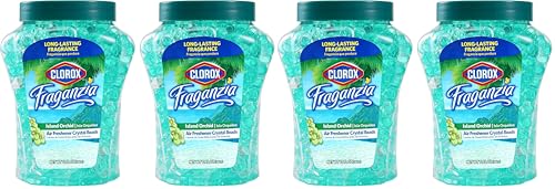 Image of Clorox Fraganzia Aircare Beads Twin Pack Two 12oz - Island Orchid | Long-Lasting Air Freshener Beads | Gel Beads Air Freshener in Island Orchard Scent for Home, Bathroom, or Car (Pack of 2)