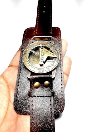 Brújula de Sol Vintage con Brazalete de Cuero Marrón miniatura 2
