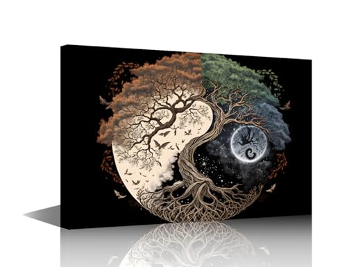 Mythologie nordique Arbre de Vie Yggdrasil tableau sur toile encadrée salon et chambre