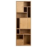 Rangoon Bücherregal 60x30x180cm mit 3 Türen - Eiche furniert