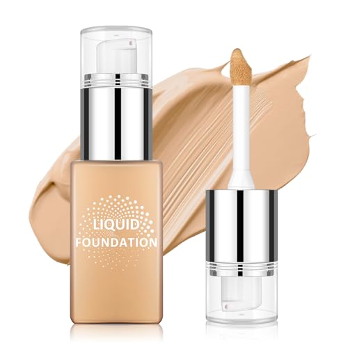 AWCCXMYM Liquid Foundation & Concealer Longwear Full Coverage Foundation with Hydrating Conceals & Brightens Creamy Lightweight Texture Concealer Makeup Natural Flawless Face Makeup #Medium