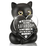 TRCENDE Cute Desk Decor Black Cat Gift Figurine for Coworker Friend Office