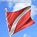 Yuecoom Dive Flag,Dive Flag for International Scuba,Boat Dive Flag with Float,Freediving Nylon Flag for Scuba Diving, Spearfishing, Snorkeling, Red White Binding Rope Type