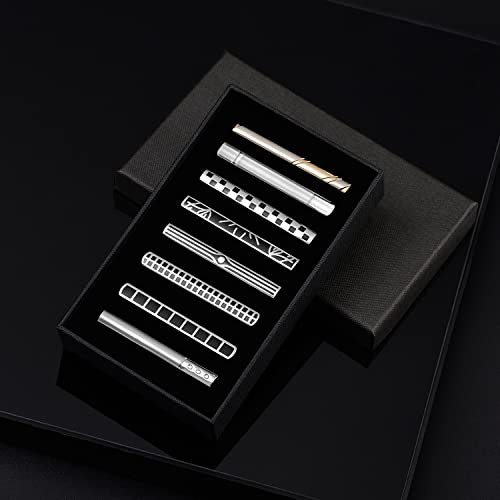 Wynameleri Classic Tie Bars Clips 8 Pcs, Business Shirt Necktie Pin Pinch Clip Set For Men T0308003 #TOP6