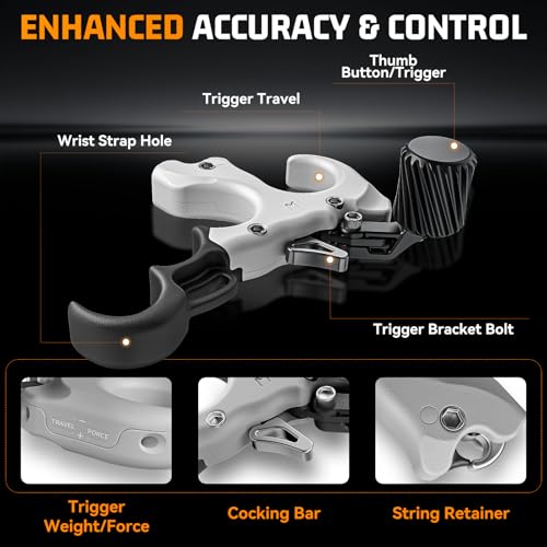 Image of Bow Release for Compound Bow, Copper Archery Release Trigger with Adjustable Wrist Straps & Wrench, 3 /4 Finger Heavy-Duty Thumb Release for Left & Right Hand