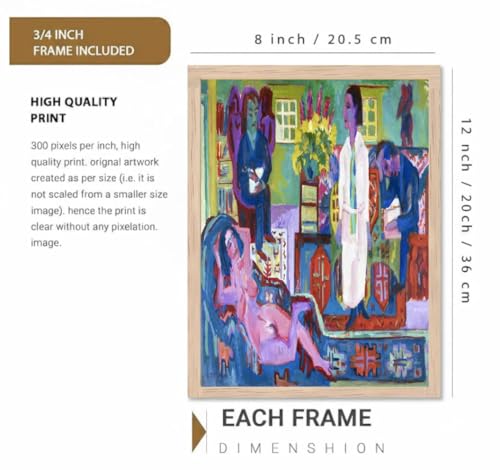 Image of BLINKART Henri Matis Aesthetic Modern Art Walls With Frame | Natural Wood Texture | Living Room Bedroom Office Wall Decoration | Poster Home Decor Frames Wall Bedroom | 12x8 Inches(D242)
