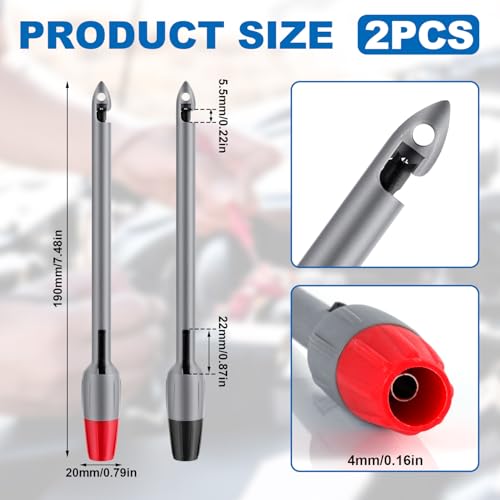 Image of 2pcs Wire Piercing Probes, 7.48x0.79in Insulation Piercing Clip Wire Piercing Tool Piercing Probes for TP81 Multimeter Voltage Voltmeter Thermometer Testing(0.16in)