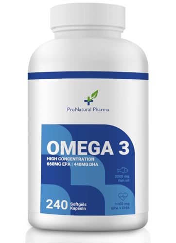 Omega 3 2000mg | 240 Cápsulas | Alta Concentración de 660mg EPA y 440 mg DHA | 4 Meses | ProNatural Pharma
