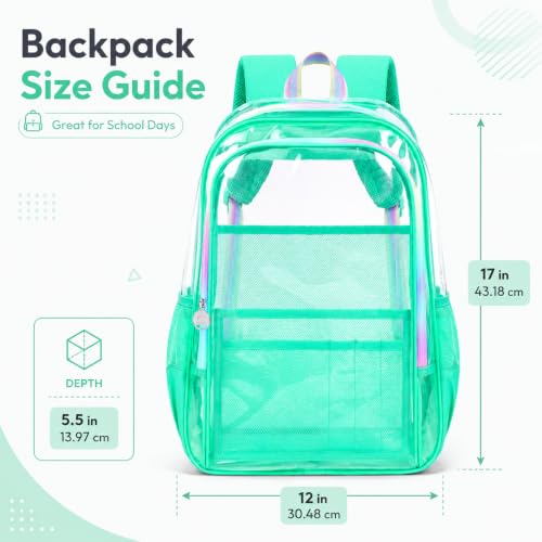 Image of AGSDON Clear Backpack, Heavy Duty Transparent Bookbag, See Through PVC Backpacks for Women Men
