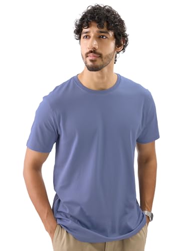 Image of The Souled Store Supima: Men and Boys Short Sleeves Round Neck Solid Premium Basic Casual Lightweight Easy to Style Everyday Streetwear Trendy Supima T-Shirt