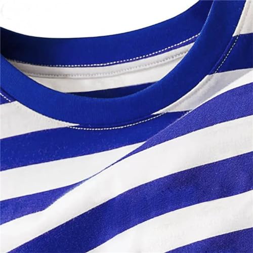Children's Short Sleeved Striped Top Round Neck Cotton Going Out Outfits for Boys Girls Toddler Casual Outfits2