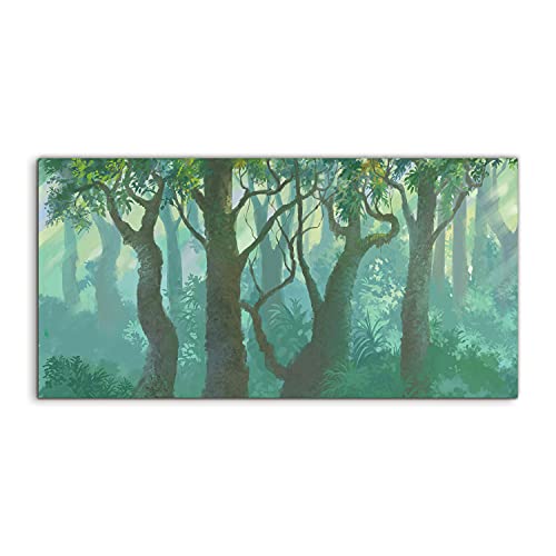 Tableau sur verre 140x70 cm forêt pour salon et chambre