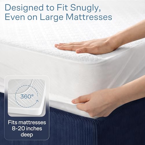 100% Waterproof Twin Mattress Protector - 360 Pad Protection Against Spills, Stains & Accidents for Parents & Pet Owners - Noiseless & Cooling Viscose Made from Bamboo (White) by Niagara Sleep Solution - Image 6