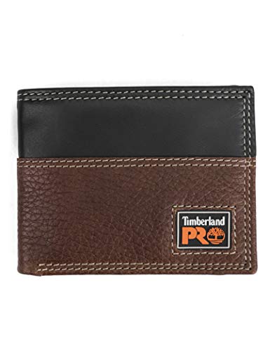 Timberland Pro Slim Leather RFID Bifold Wallet with Back ID Window Accesorio de Viaje-Billetera, Teca, Taille Unique para Hombre