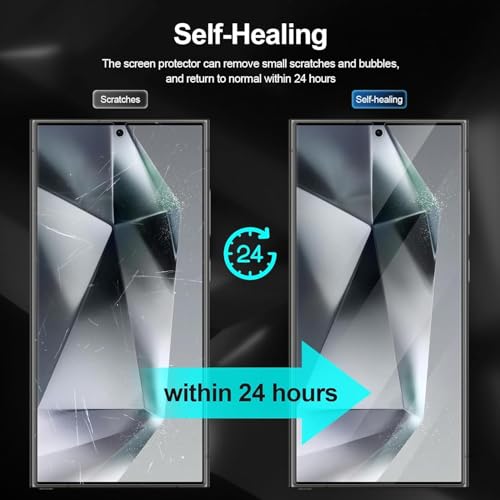 Image of SHILD Silicone-(2 Pack Full Screen Protector Guard For Samsung S24 Ultra Perfect-Fits Design(6.8-inch Screen Size)|Transparent Screen Guard For Galaxy S24 Ultra-Fingerprint Support /S PEN Compatible /HD