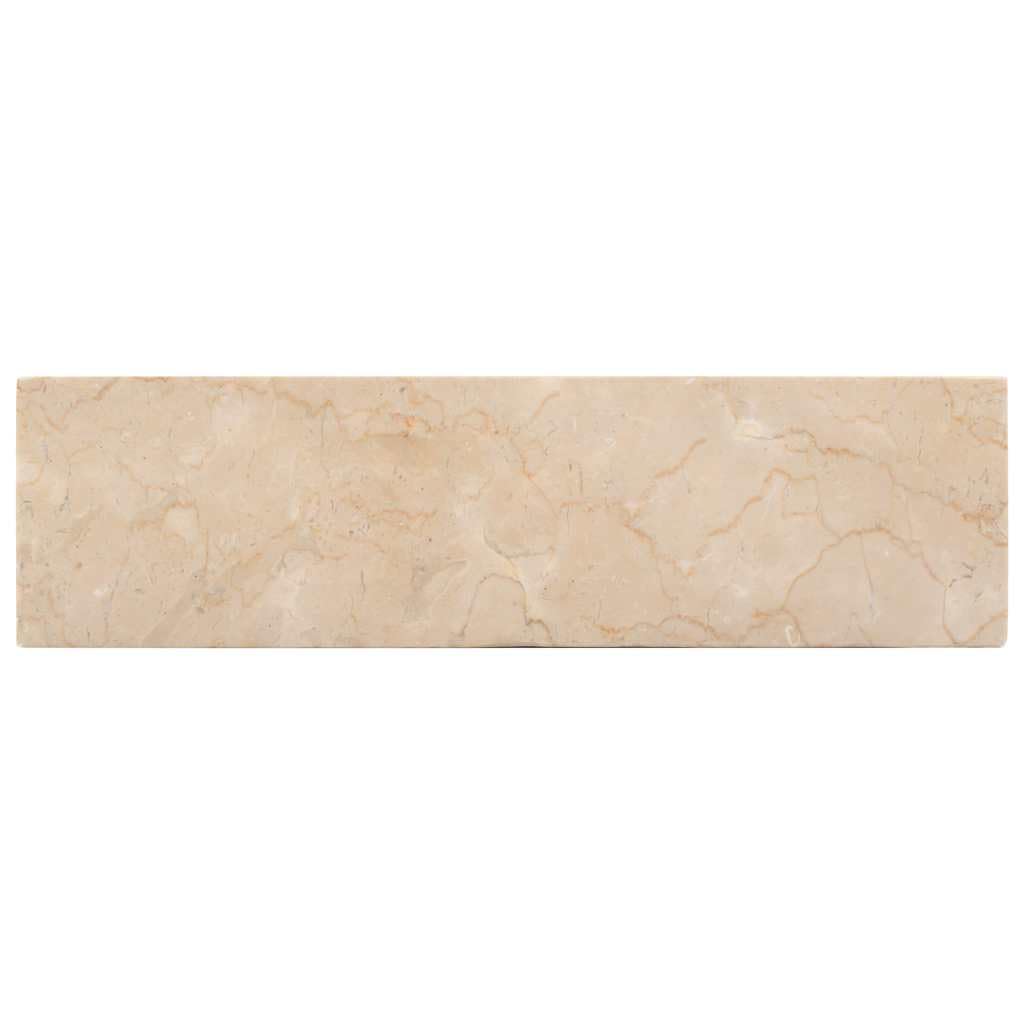 vidaXL Lavabo, Evier de Salle de Bain, Lave-Mains de Toilette Maison Intérieur, Vasque à Poser de Salle d'Eau Marbre Crème Brillant