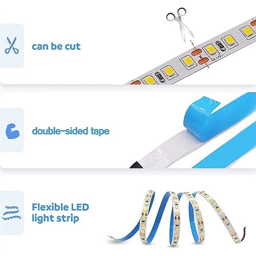 Image of Khodiyar Online Store Self Adhesive 2835 LED Strip Cove Light (120 LED Per Meter) or Profile Light or Flexible Strip with SMPS (Blue-5 Meter).